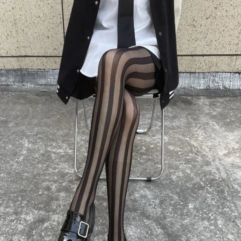 Diana | Collant eleganti a righe verticali