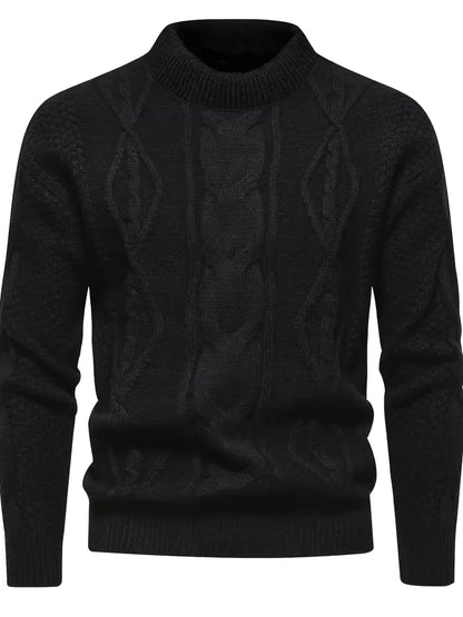Dik gebreide trui met jacquard patroon