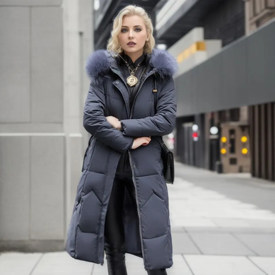 Diva Dames Jas Winter | Lange Pufferjas met Capuchon, Warm en Stijlvol 12