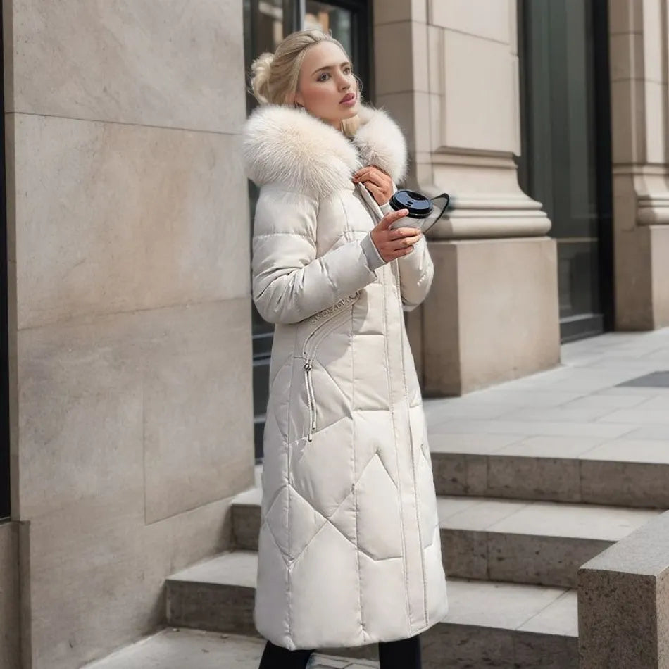 Diva Dames Jas Winter | Lange Pufferjas met Capuchon, Warm en Stijlvol 2