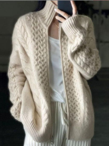 Dorian | Cardigan a collo alto in maglia grossa