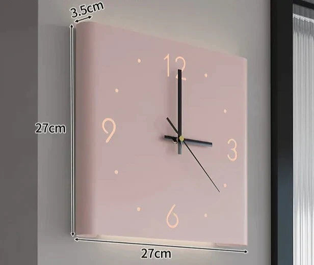 Wandklok Verlichting Dubbelzijdig Vierkant Design