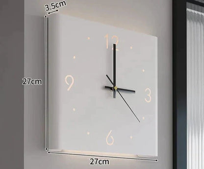 Wandklok Verlichting Dubbelzijdig Vierkant Design
