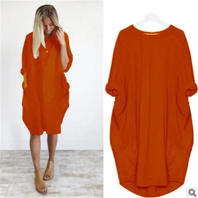 Oversized Jurk met Zakken Luchtig Zomermodel