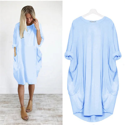 Oversized Jurk met Zakken Luchtig Zomermodel