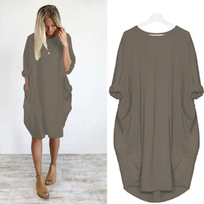 Oversized Jurk met Zakken Luchtig Zomermodel