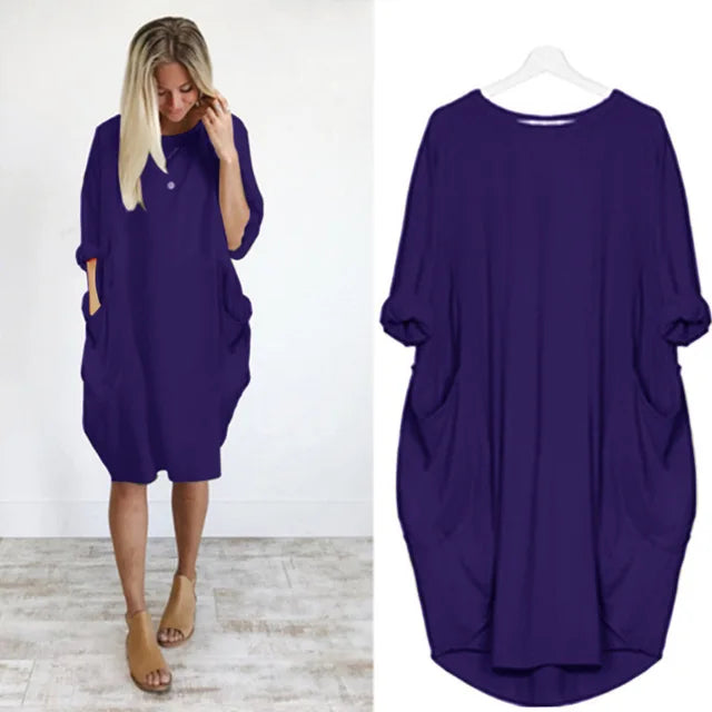 Oversized Jurk met Zakken Luchtig Zomermodel
