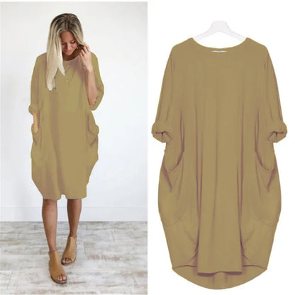 Oversized Jurk met Zakken Luchtig Zomermodel