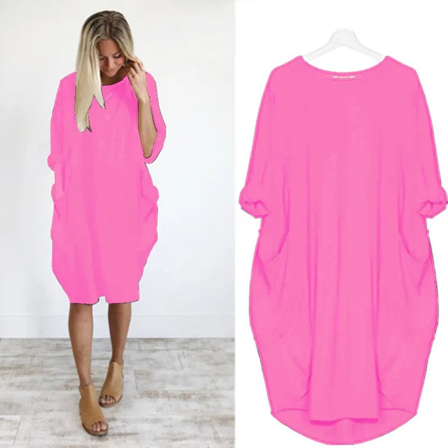 Oversized Jurk met Zakken Luchtig Zomermodel