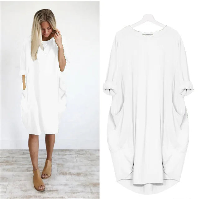 Oversized Jurk met Zakken Luchtig Zomermodel