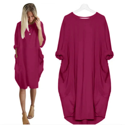 Oversized Jurk met Zakken Luchtig Zomermodel