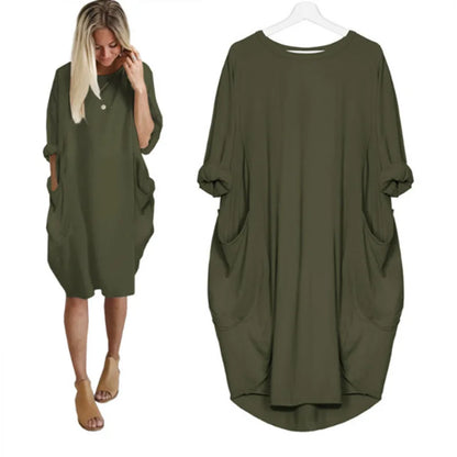 Oversized Jurk met Zakken Luchtig Zomermodel