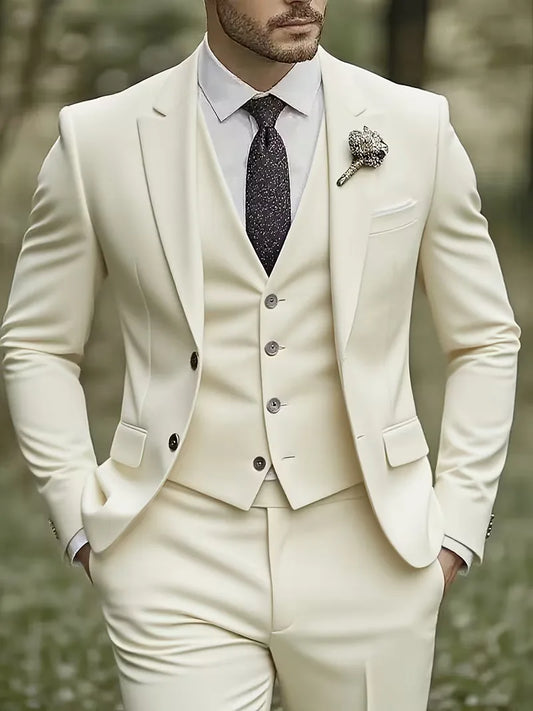 Heren Pak Slim Fit Glanzend 3-Delig - Mode Vibes