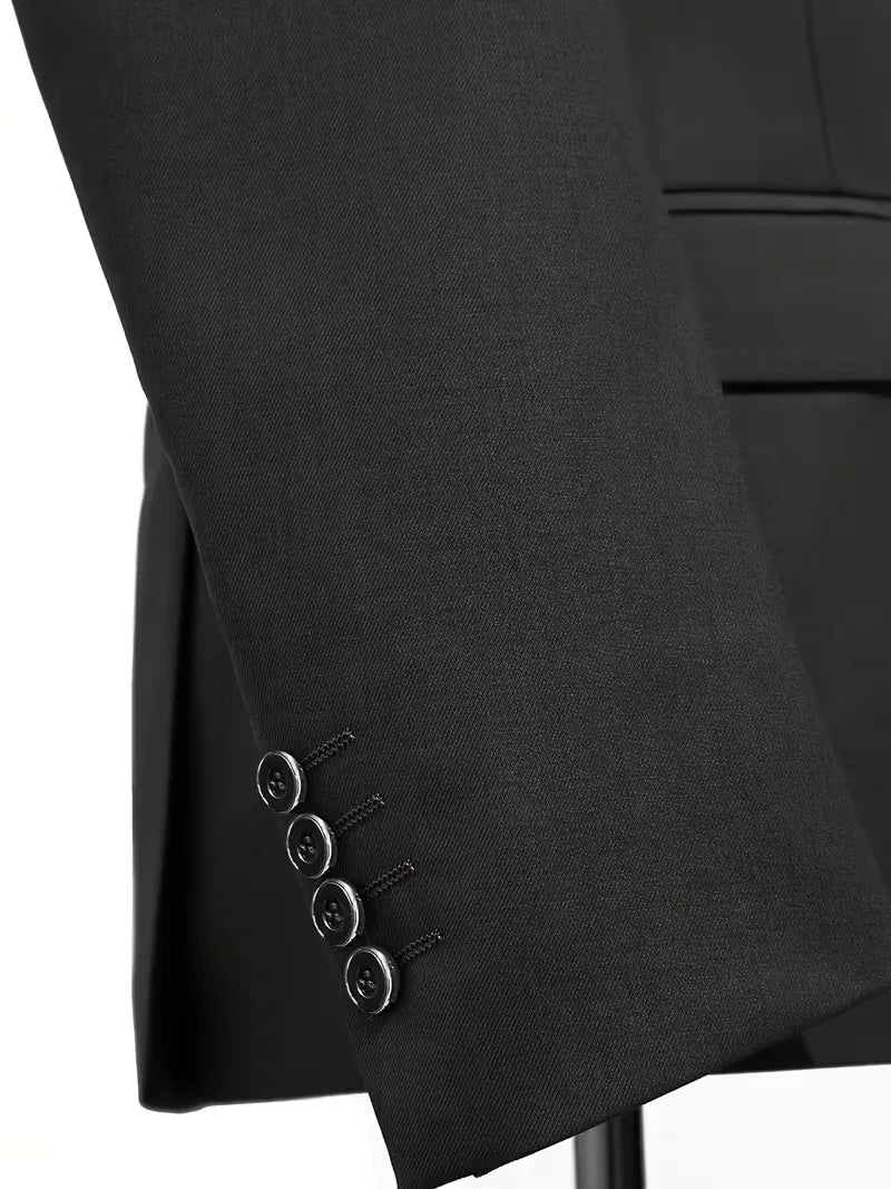 Driedelig heren pak met slim fit en glanzende afwerking