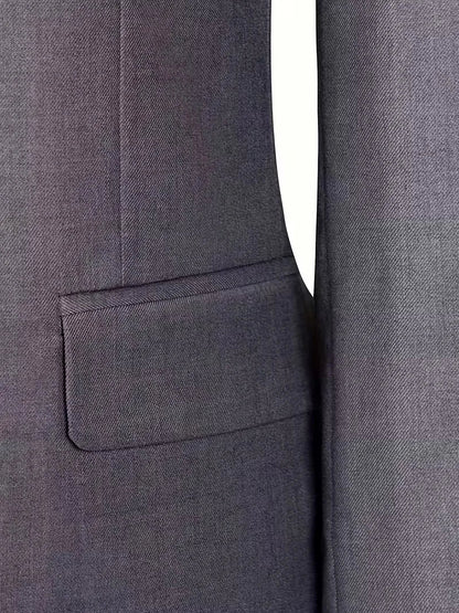 Driedelig heren pak met slim fit en glanzende afwerking