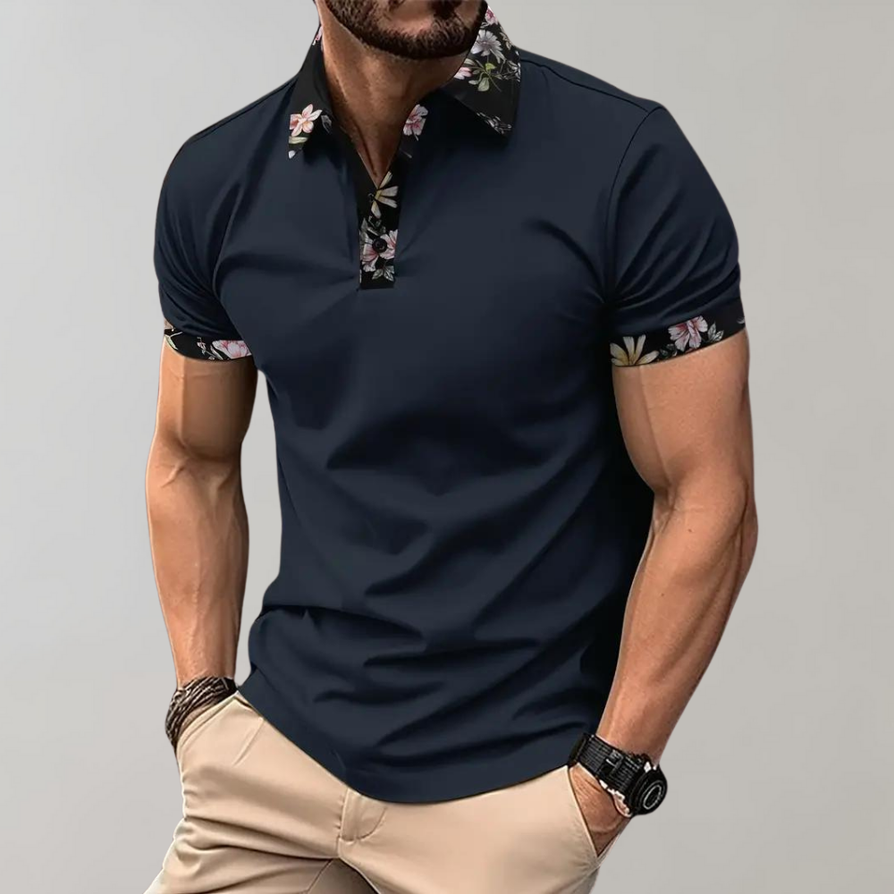 Heren Polo Shirt met Subtiele Print Design