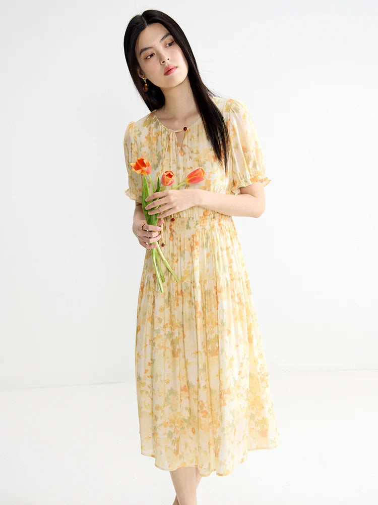 Floralle Bloom Chiffon Jurk