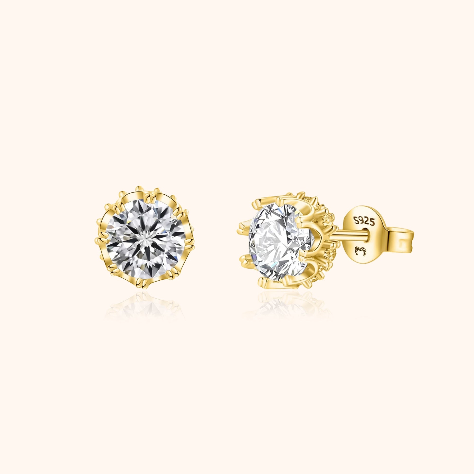 Kroon Oorbellen Stijlvol Goud met Kristal - Mode Vibes