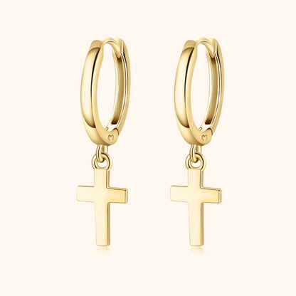 Kruis Oorbellen Zilveren Hanger voor Vrouw - Mode Vibes
