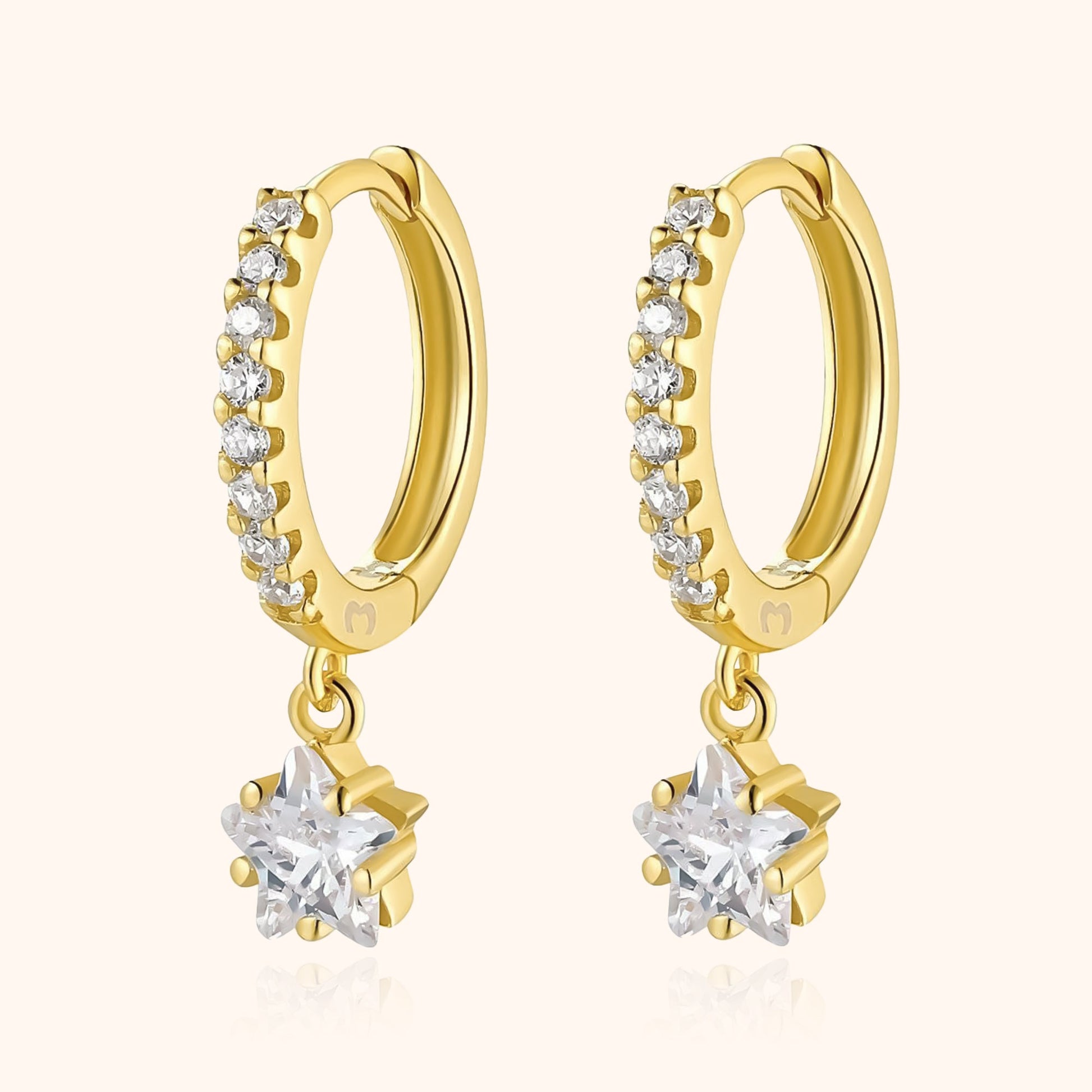 Ster Oorbellen Hangend Zilver Lyra Design - Mode Vibes