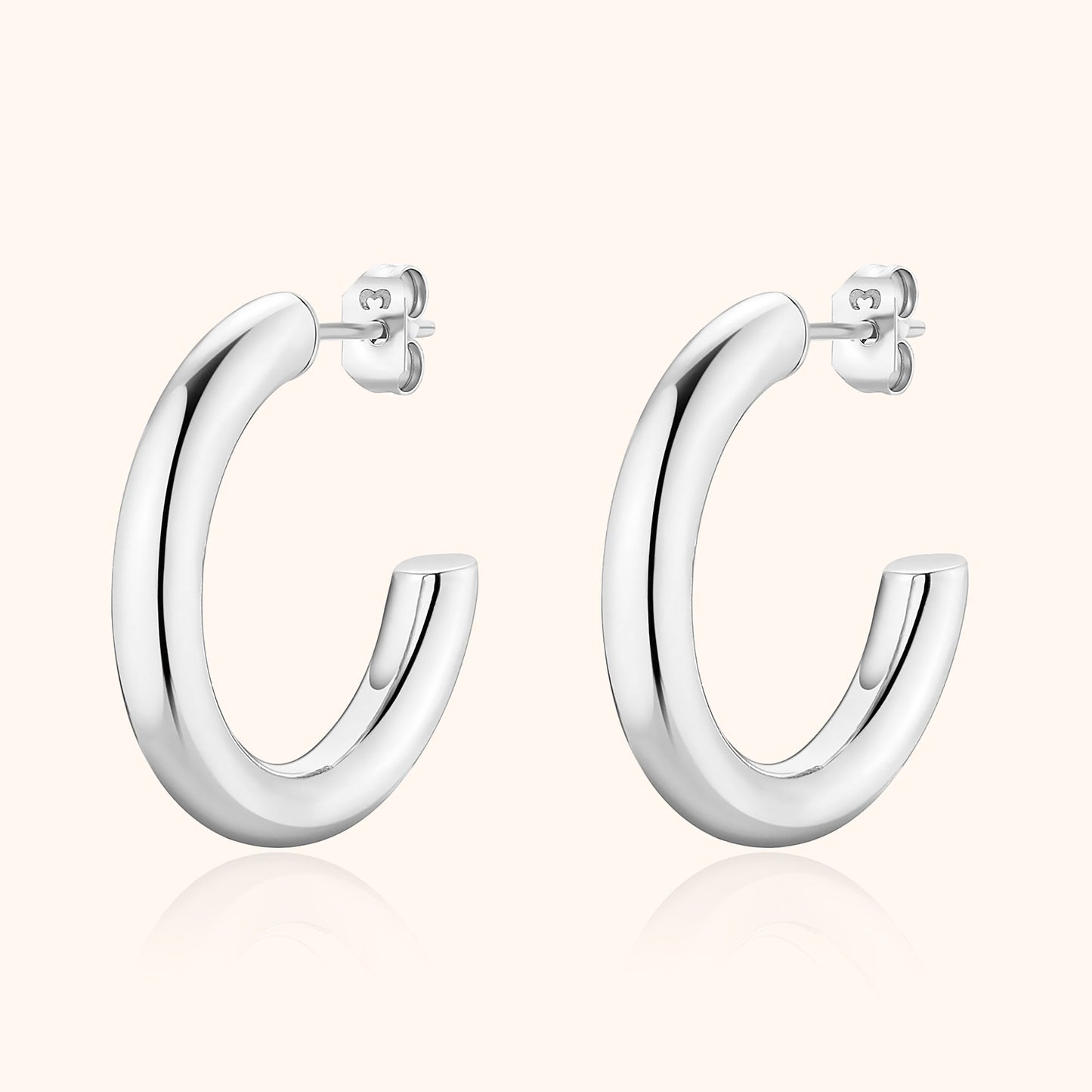 Oorstekers Halfrond Zilver Elodie