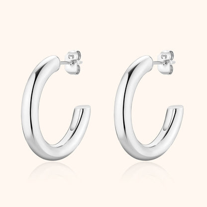 Oorstekers Halfrond Zilver Elodie