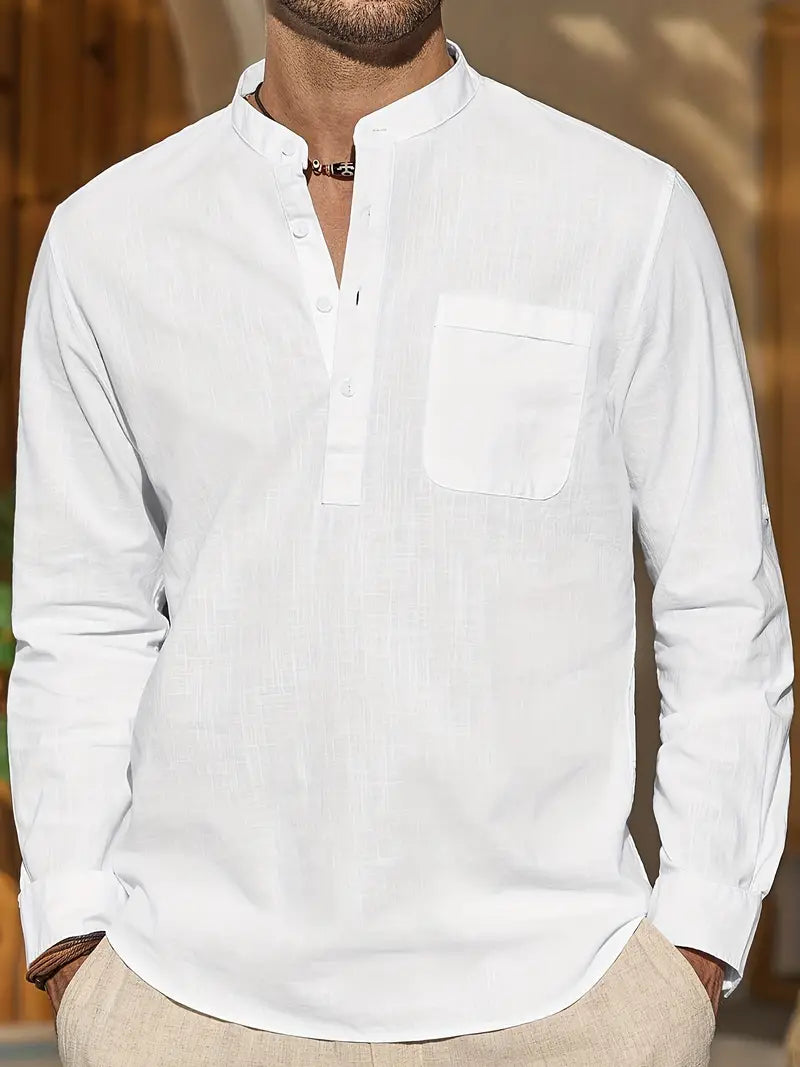Casual Linnen Overhemd voor Mannen Zomer - Mode Vibes