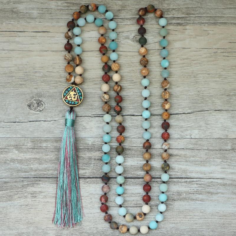 Mala Kralenketting Aum Zilverkleurig Boeddhisme Accessoire - Mode Vibes