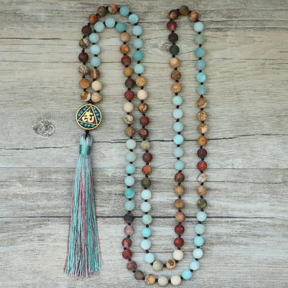 Mala Kralenketting Aum Zilverkleurig Boeddhisme Accessoire - Mode Vibes