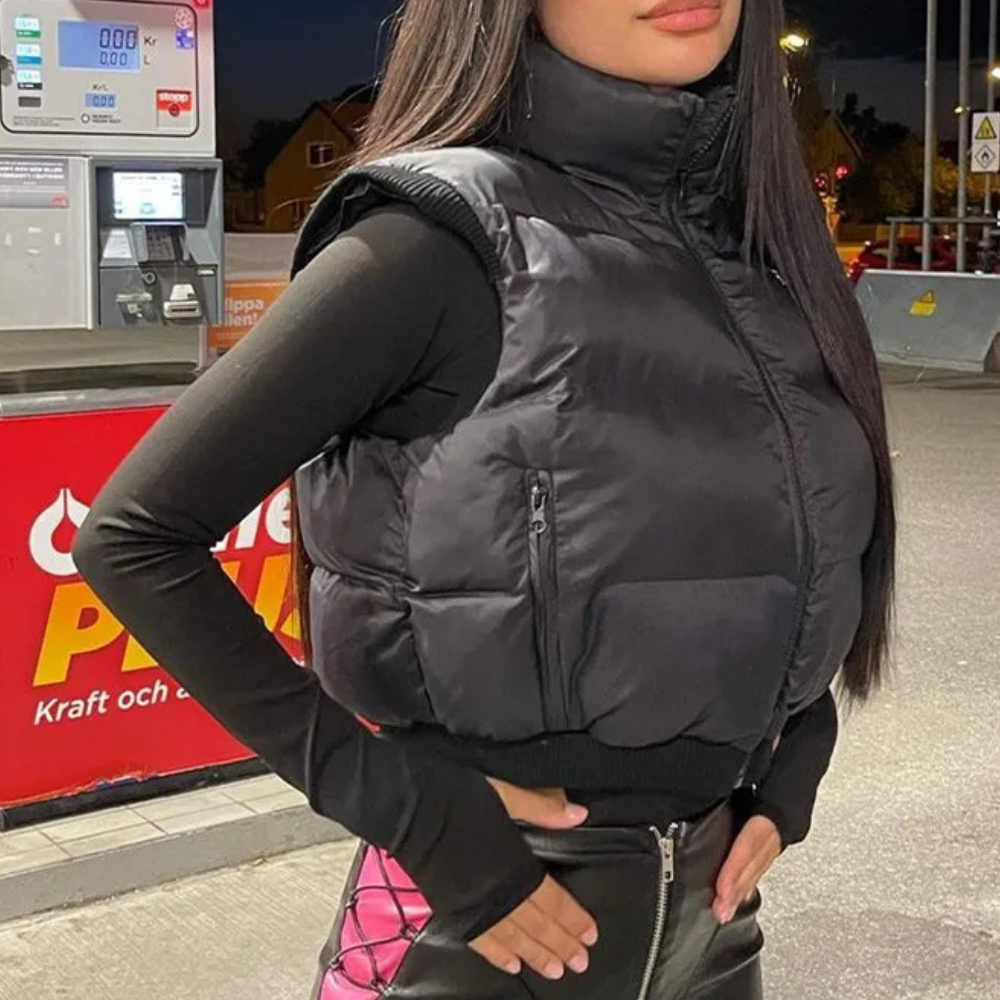 Dames Bodywarmer Zwart Gewatteerd Warm en Comfortabel