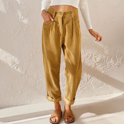 Linnen Damesbroek Comfortabel Zomer - Mode Vibes