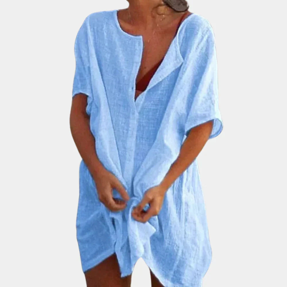 Linnen Strandtuniek Vrouw Zomerjurk Luna