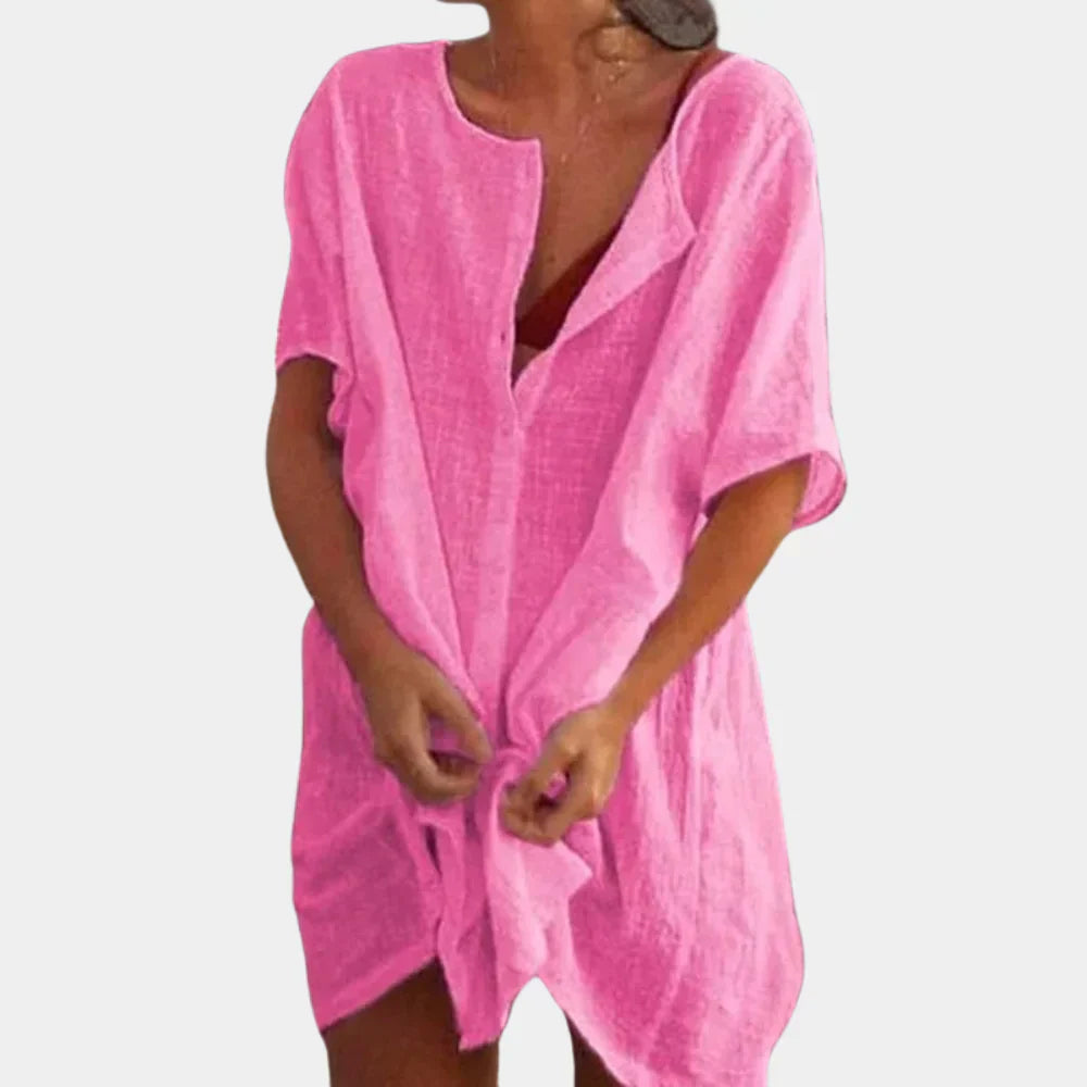 Linnen Strandtuniek Vrouw Zomerjurk Luna