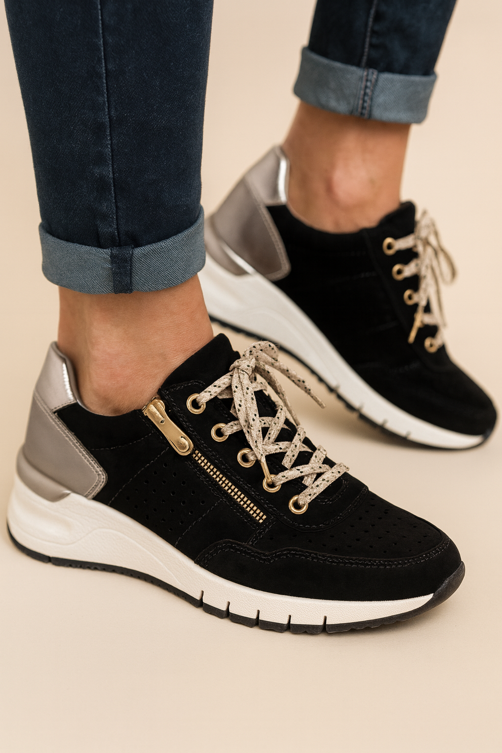 Dames Comfortabele Wandelschoenen met Steun en Goede Demping
