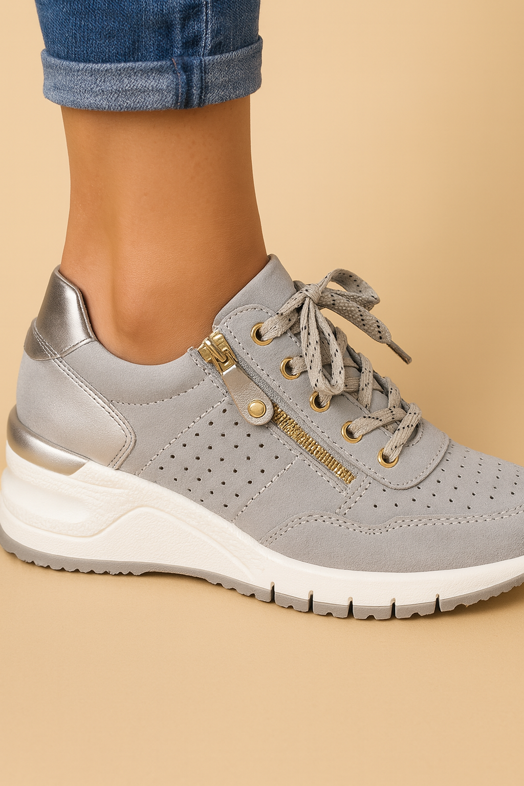 Dames Comfortabele Wandelschoenen met Steun en Goede Demping