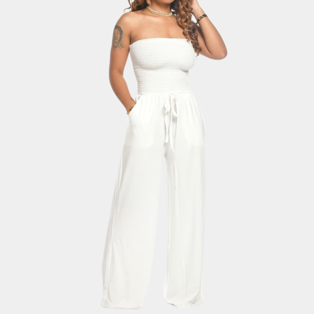Dames Jumpsuit Bandeau Halslijn Zomerjurk - Mode Vibes