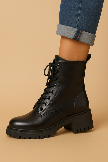 Dames Winter Boots Stevige Comfortabele Chunky met Veters - Mode Vibes