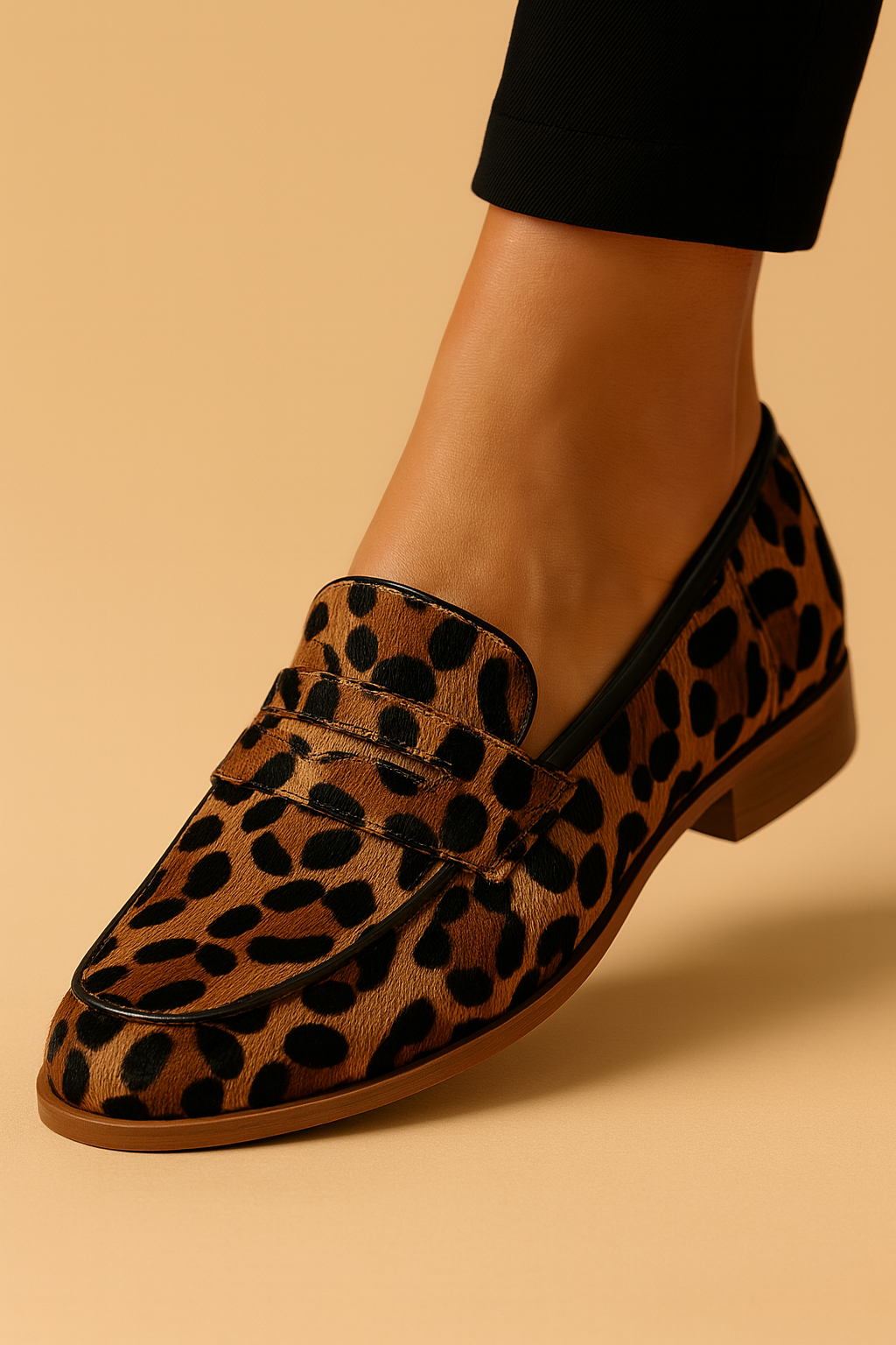 Dames Loafers Panterprint Leer Schoenen Eva - Mode Vibes