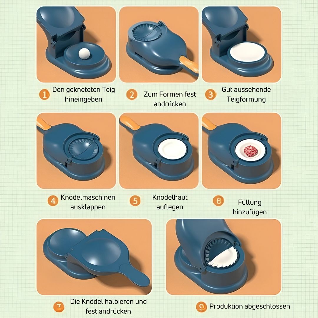 Dumplingmachine 2-in-1 met Vormen en Snijder