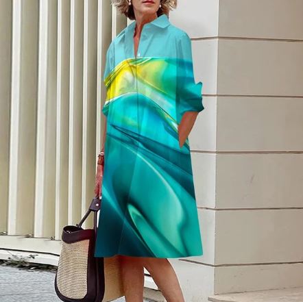 Dames Overhemdjurk met Gradiënt Effekt Kleur