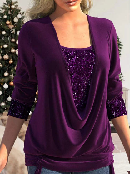 Vrouwelijke Glitter Top met Comfortabel Model
