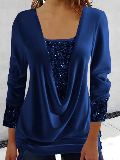 Vrouwelijke Glitter Top met Comfortabel Model