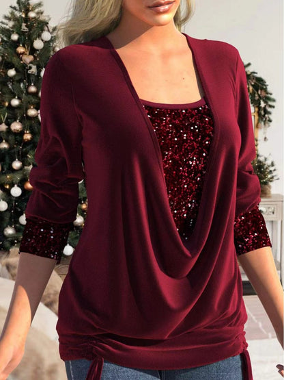 Vrouwelijke Glitter Top met Comfortabel Model