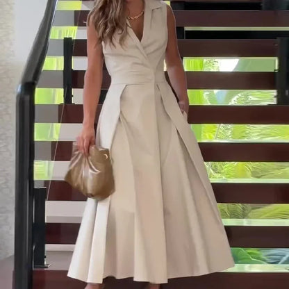 ModeGlorie Effen Kleur Single Button Suit Jurk