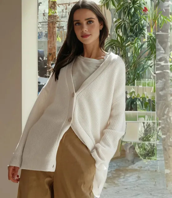 Gebreid Vest Oversized Zachte Wol Mix Comfortabel