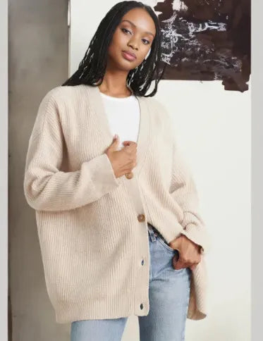 Gebreid Vest Oversized Zachte Wol Mix Comfortabel