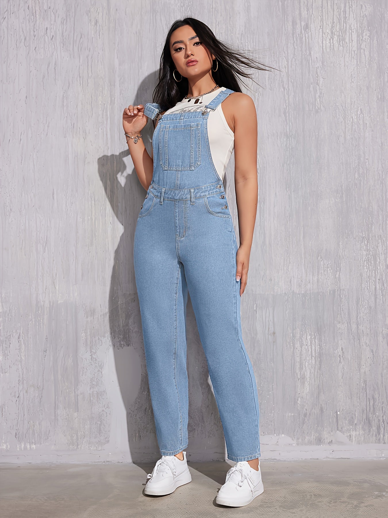 Damesoverall Regular Fit Effen Stof - Mode Vibes