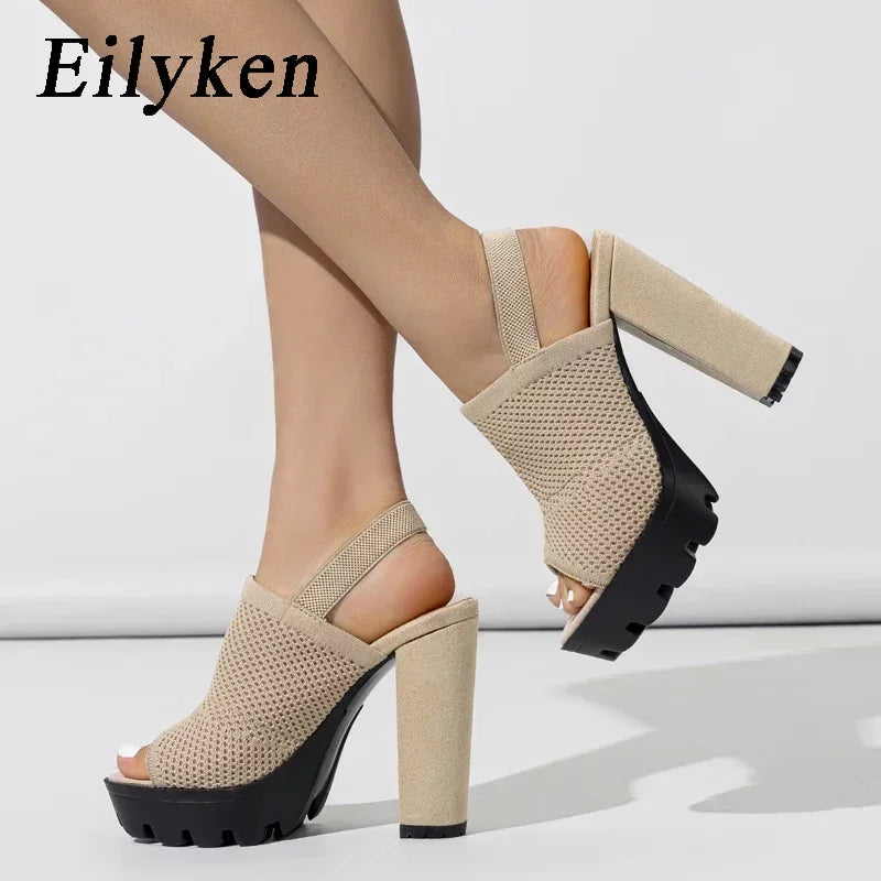Zomer Platform Sandalen met Dikke Hoge Hakken voor Vrouwen