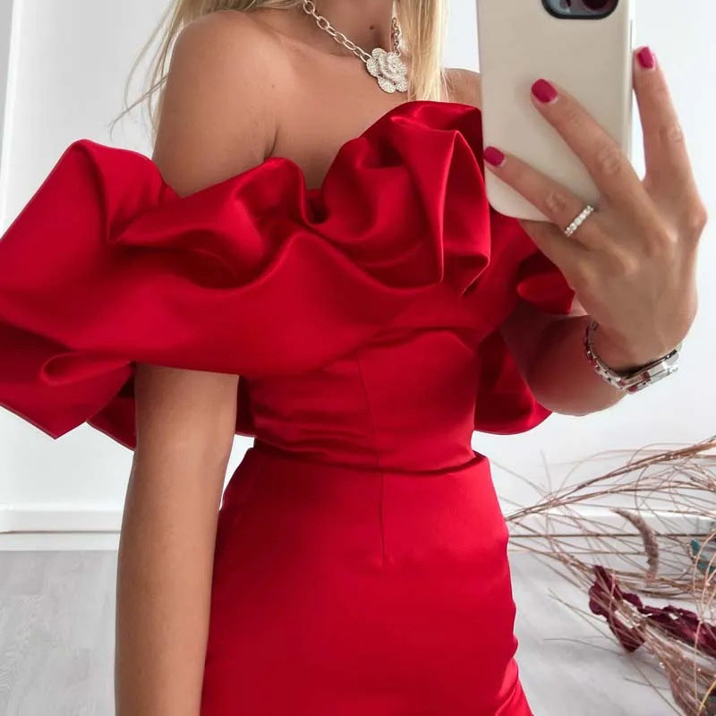 Asymmetrische Jurk met Schouderlijn voor Vrouw