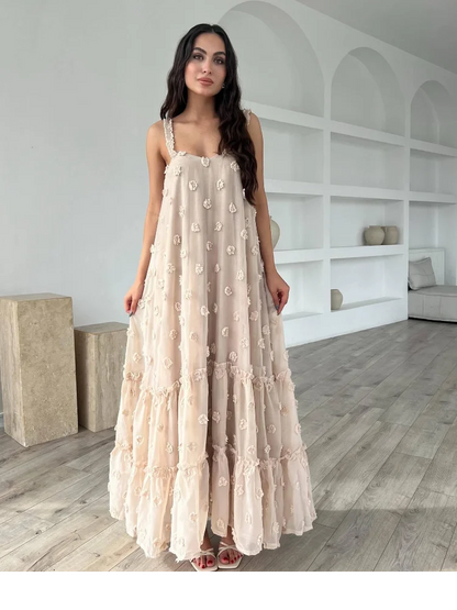 Modern Leeter Lange Jurk